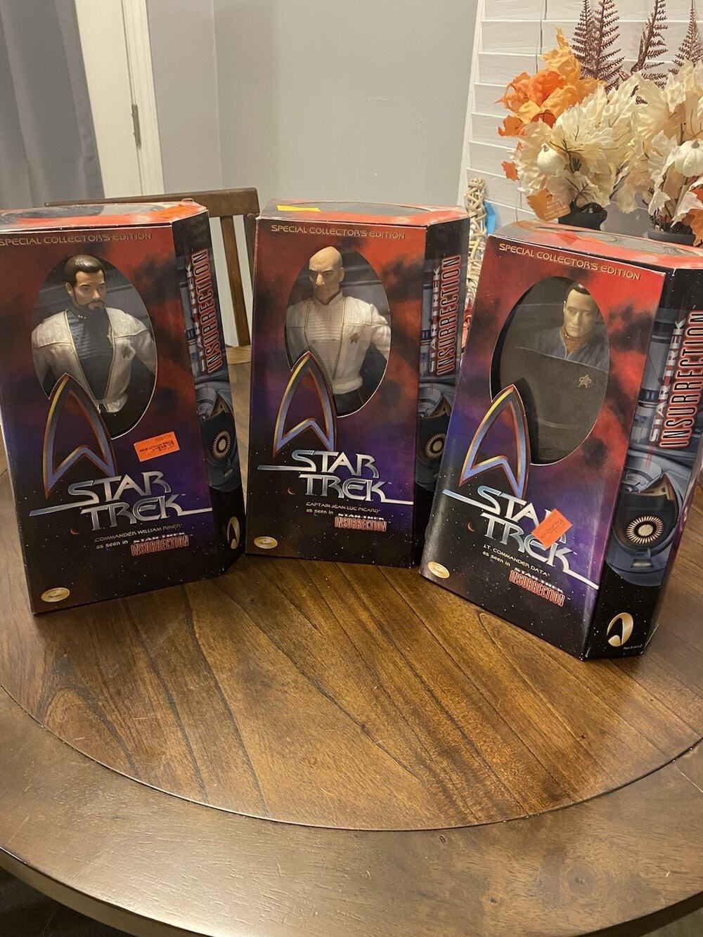 Star Trek Playmates 12" Figure Lot of 3 William Riker Data Jean-Luc Picard